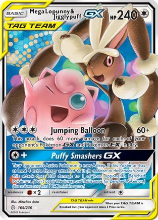 Mega Lopunny & Jigglypuff GX (165/236) - SM Cosmic Eclipse Holofoil