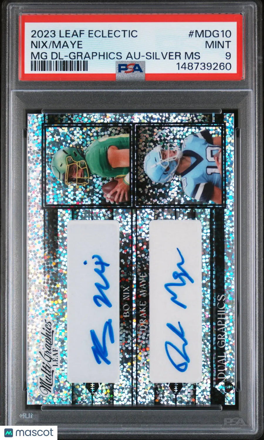 2023 Leaf Eclectic Multigraphics Dual-Graphics Auto Maye Nix Silver PSA 9 /10