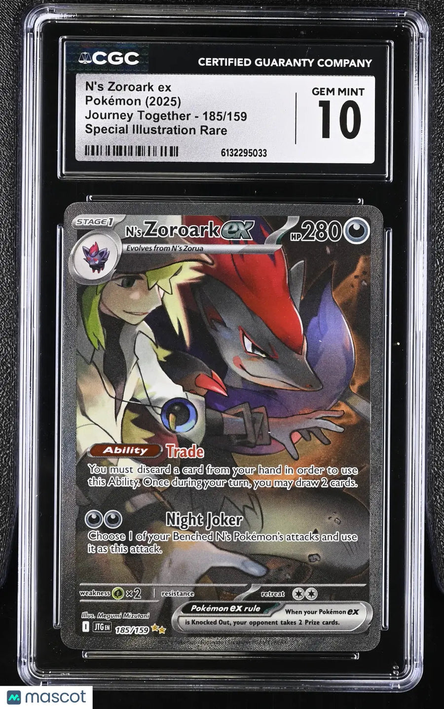2025 Pokemon Journey Together N's Zoroark ex Special Illustration CGC 10 185/159