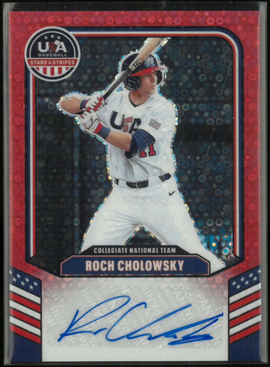2026 Panini USA Baseball Stars & Stripes Autograph Roch Cholowsky Auto Red /25