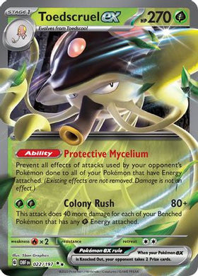 Toedscruel Ex 22 Sv03 Obsidian Flames Holofoil