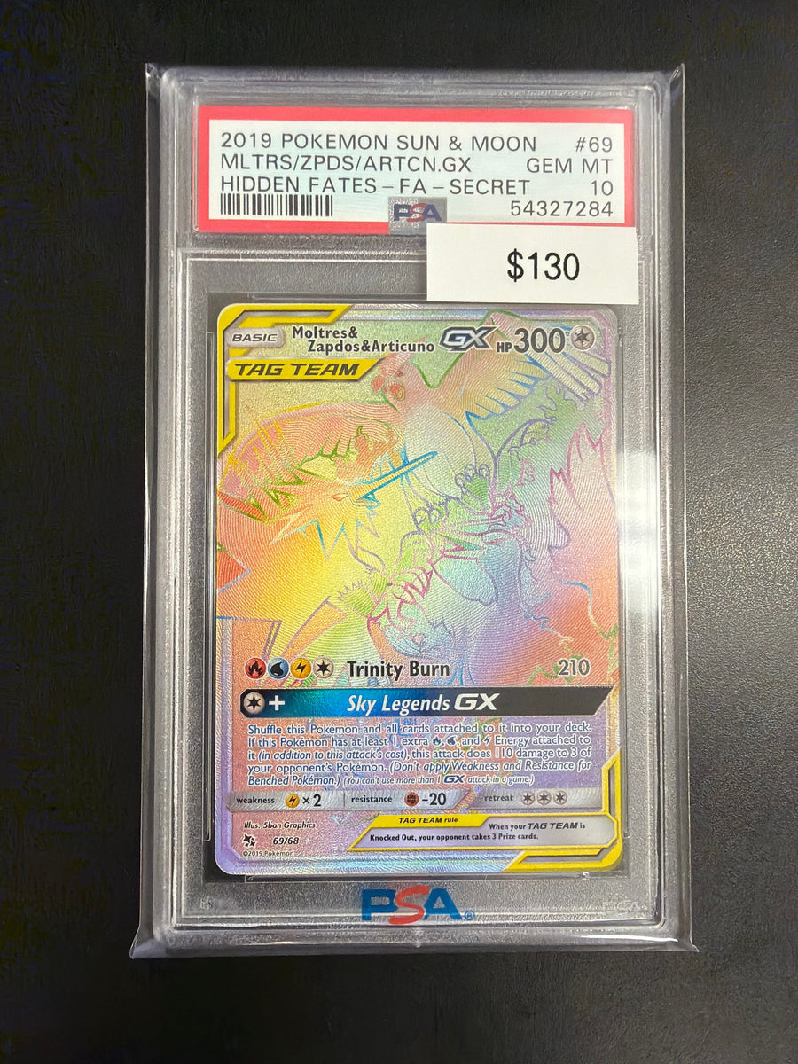 Pokemon Moltres & Zapdos & Articuno Secret #69 PSA 10