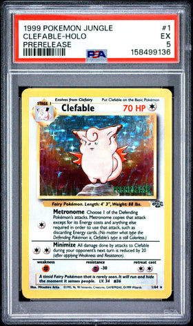 Clefable Holo Prerelease PSA 5 1999 Pokemon Jungle #1