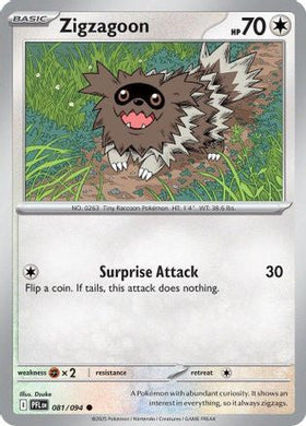 Zigzagoon 81 Me02 Phantasmal Flames Reverse Holofoil
