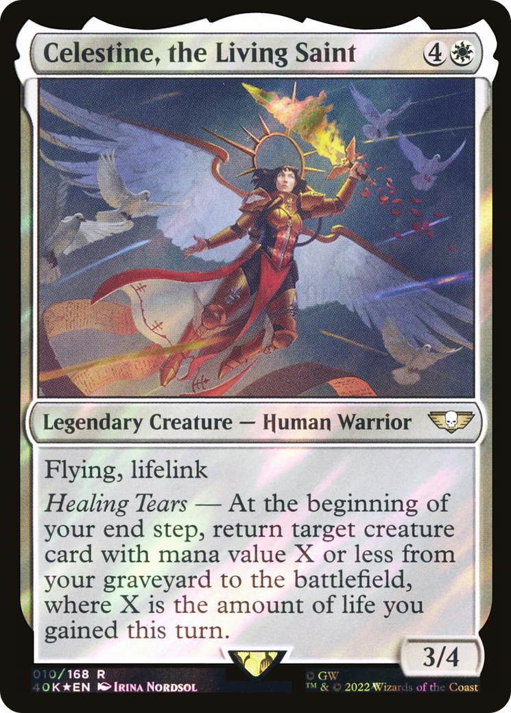 Celestine, the Living Saint (40K-10★) - Warhammer 40,000 Commander Foil (Surge Foil)