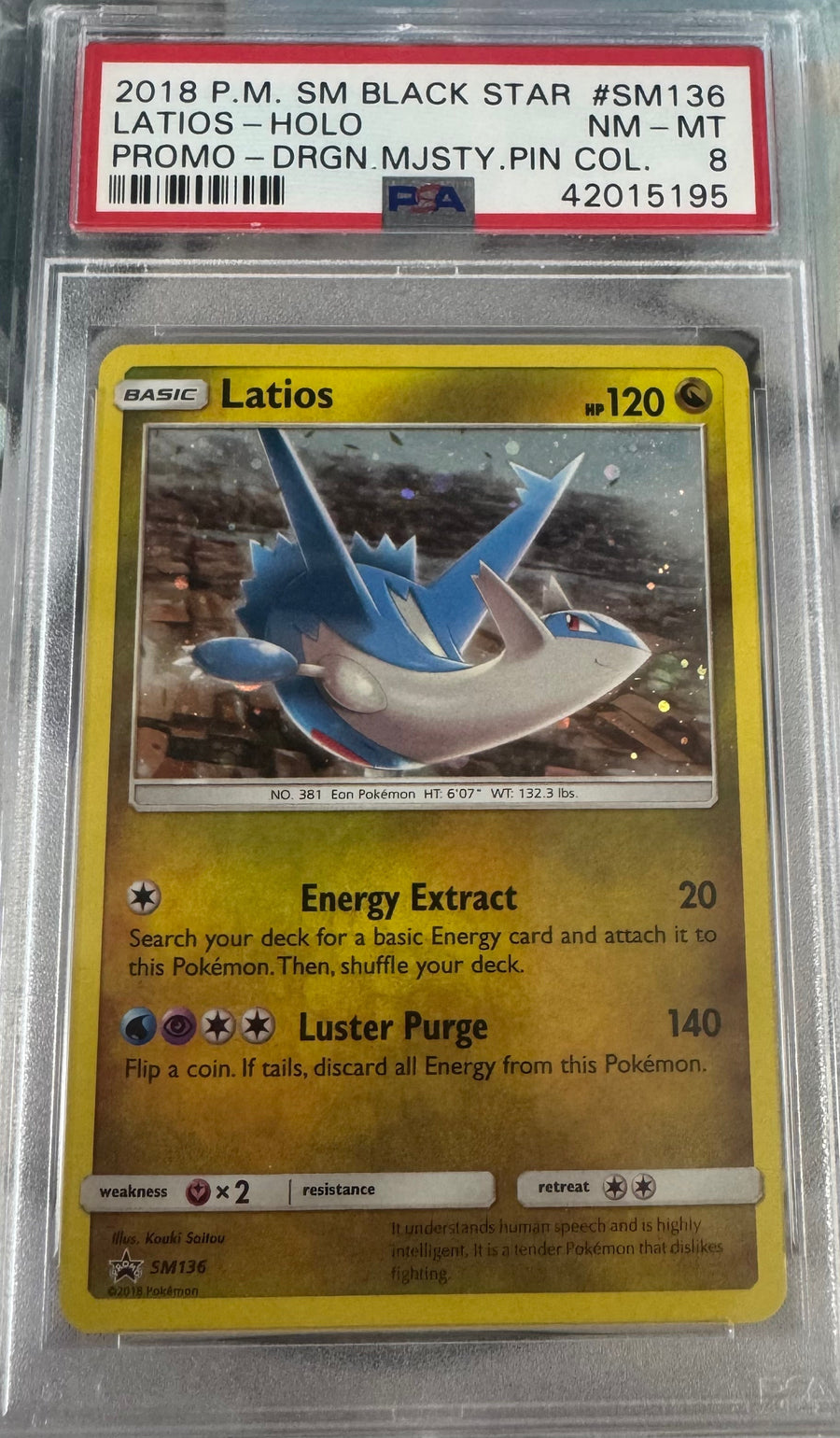 2018 Pokemon Latios #SM136 PSA 8