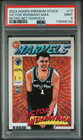 2023 Panini Hoops Premium - Victor Wembanyama - Retro Net Marvels #17 - PSA Graded Card