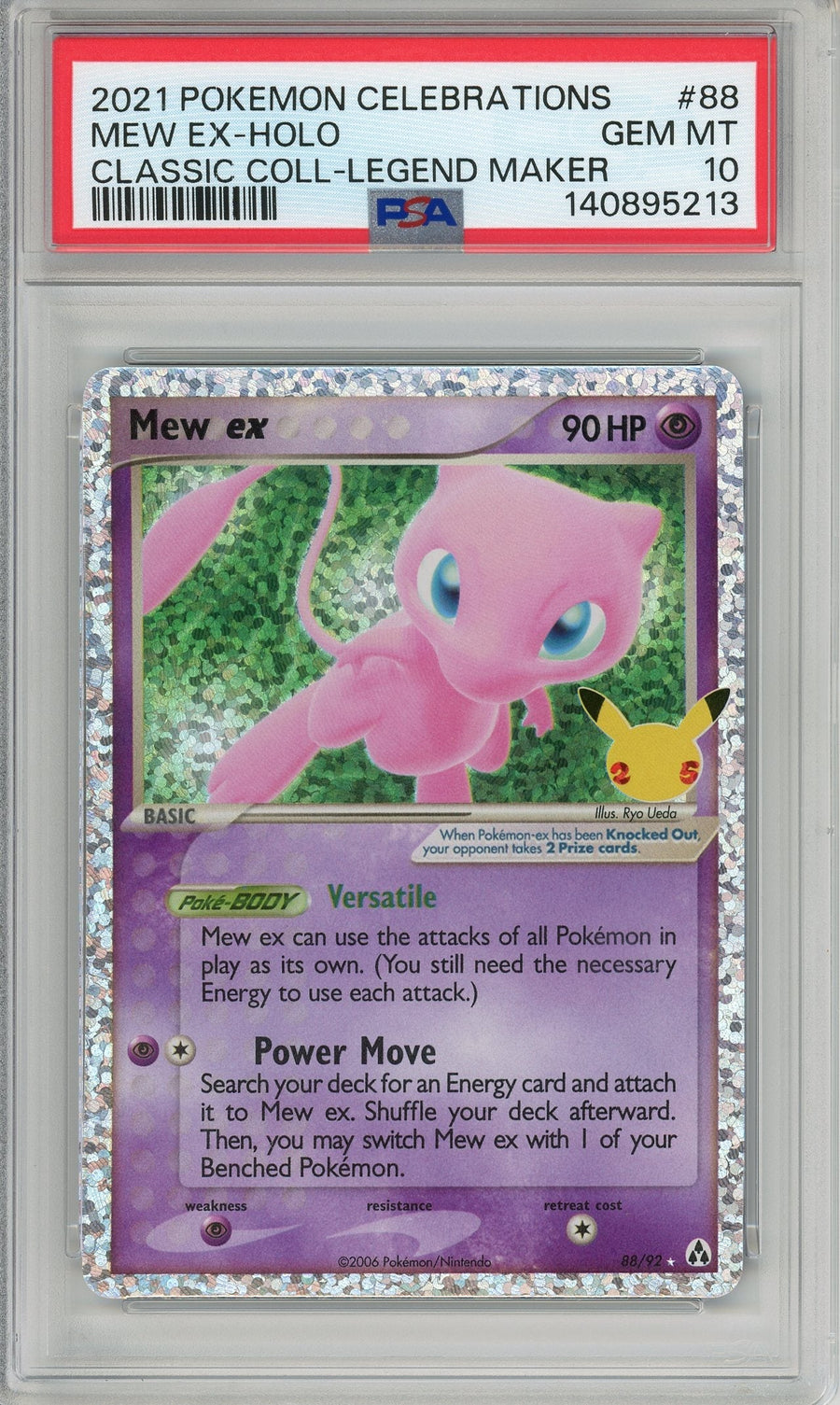 Pokemon Graded: Mew ex 88/92 Classic Collection (2021) Holo PSA 10