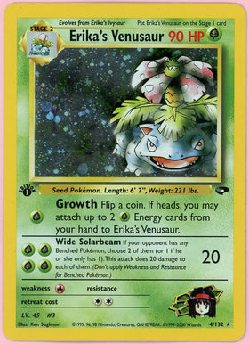 Pokemon Single: Erika's Venusaur 1st Edition 4/132 Gym Challenge (2000) Holo LP