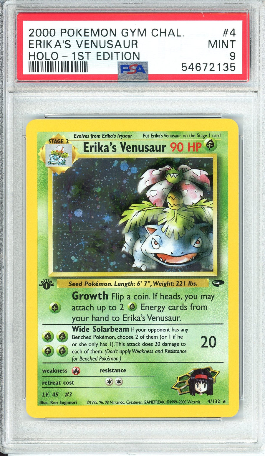 Pokemon Graded: Erika's Venusaur 1st Edition 4/132 Gym Challenge (2000) Holo