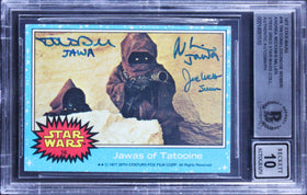 (3) Donaldson +2 "Jawa" Signed 1977 Star Wars #16 Card Auto 10! BAS Slabbed