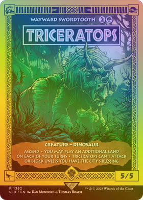Wayward Swordtooth (SLD-1392â˜…) - Secret Lair Drop / Triceratops (Borderless) Foil