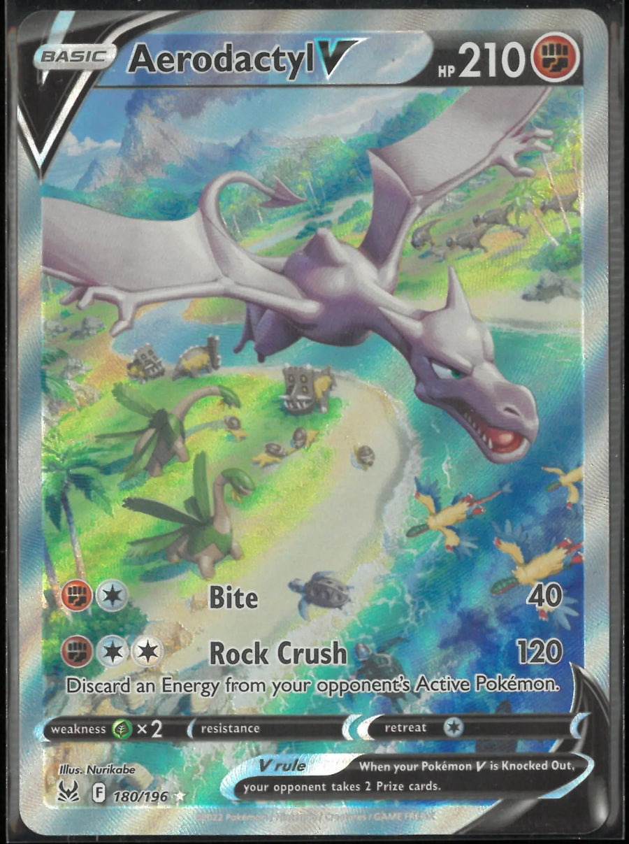 2022 Pokemon Lost Origin Secret Rare Alternate Full Art Aerodactyl V 180/196